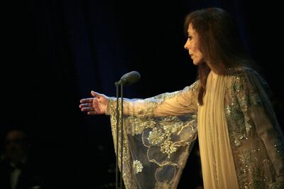 Fairouz during her 2006 concert at the Emirates Palace in Abu Dhabi. AFP