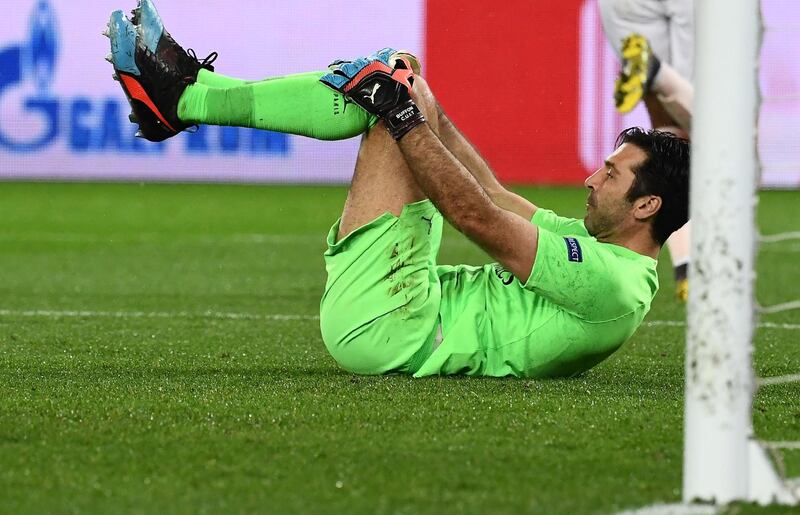 Paris Saint-Germain's Italian goalkeeper Gianluigi Buffon reacts. AFP