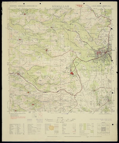 A map of Ramallah in 1948. Via Palestine Open Maps