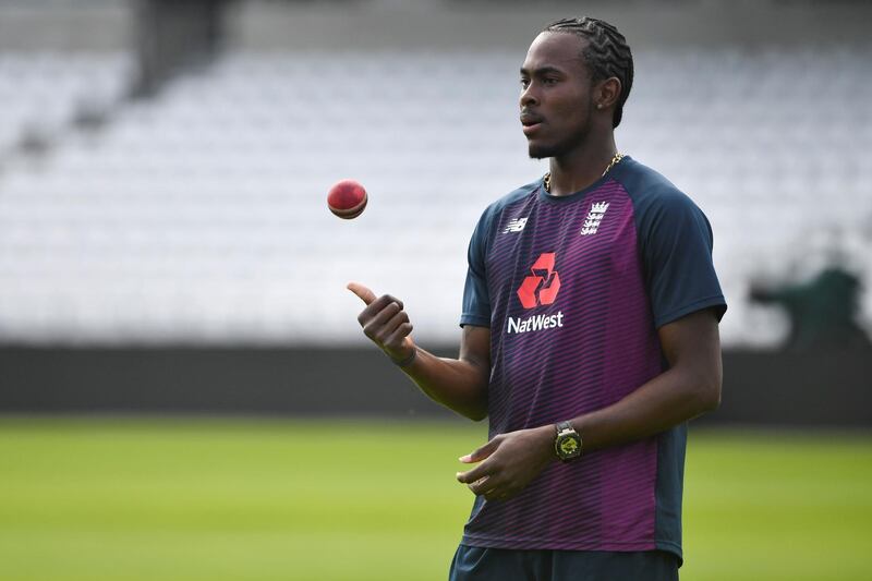 England's Jofra Archer prepares to bowl. AFP