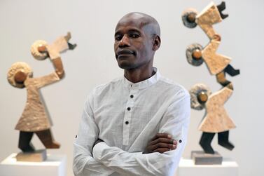 Dominic Benhura's work is on display at Showcase Gallery in Dubai. Chris Whiteoak / The National