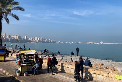 People go about their daily lives in the Mediterranean city Alexandria, Egypt. Reuters