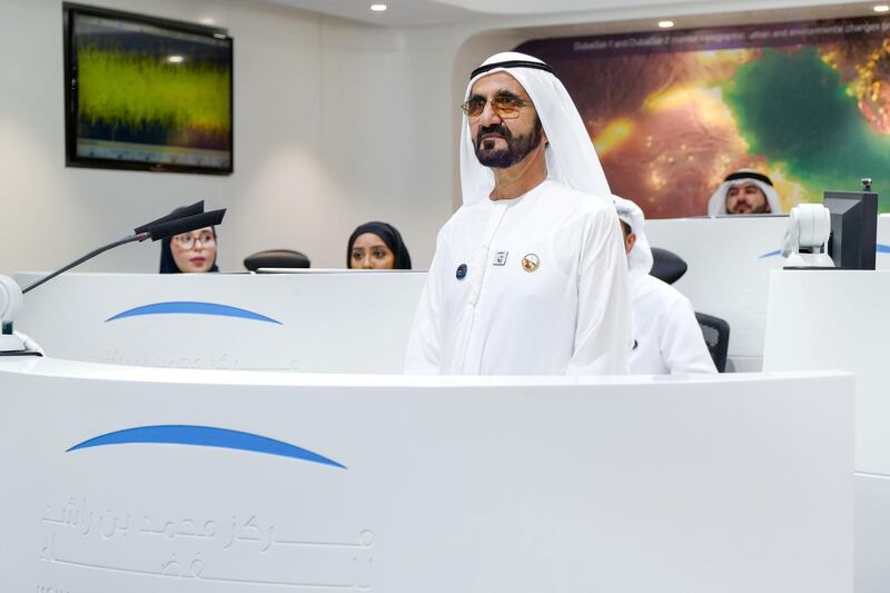 Sheikh Mohammed bin Rashid  at Mohammed bin Rashid Space Centre in Dubai