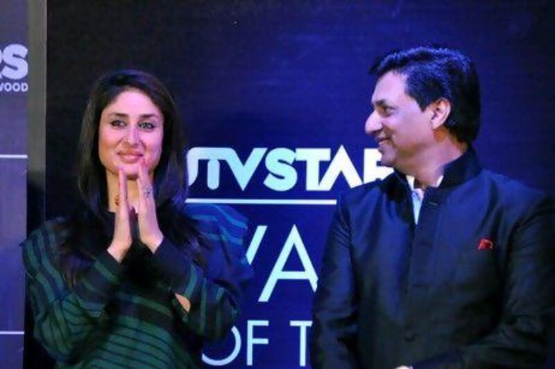 The Bollywood actress Kareena Kapoor with the director Madhur Bhandarkar. AFP / STR