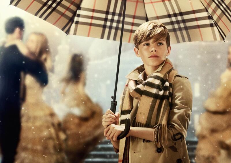 Romeo Beckham was "an utter joy" to work with, according to Burberry's Christopher Bailey, who directed the brand's new festive campaign. Courtesy Burberry