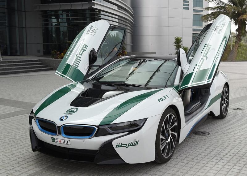 The BMW i8 has joined the Dubai Police fleet. Courtesy Dubai Police 