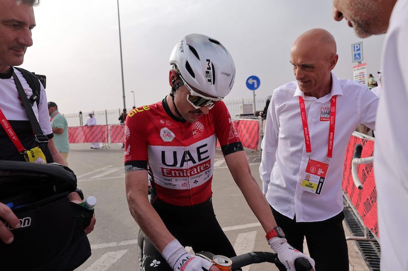 UAE Team Emirates' Australian cyclist Jay Vine after he finished 22nd in Stage 7. AFP