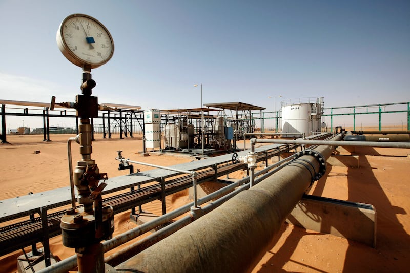 Pipes at the Sharara oilfield in Libya. Reuters
