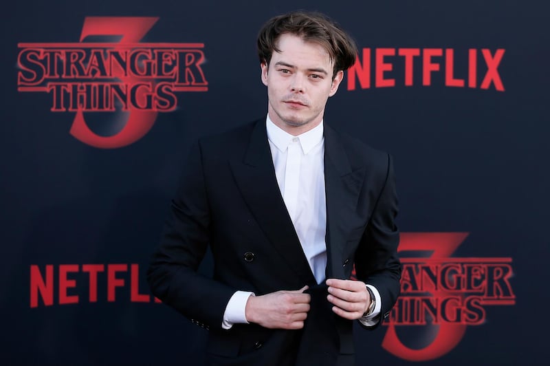 British actor Charlie Heaton, who plays Jonathan Byers, poses for photos on the red carpet prior to the premiere of 'Stranger Things: Season 3' in Santa Monica.  EPA