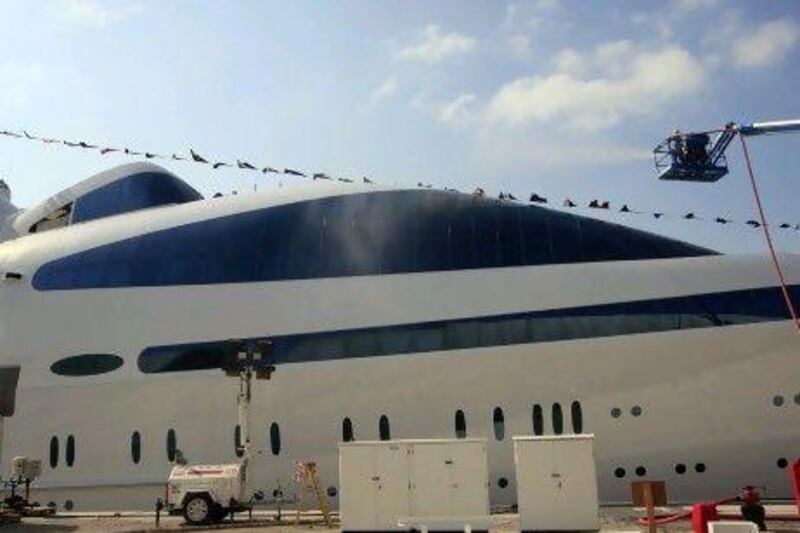 Yas, the first super yacht built by Abu Dhabi Mar. Ravindranath K / The National
