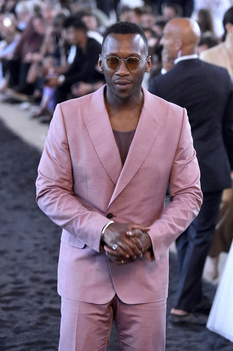 MILAN, ITALY - JUNE 14: Mahershala Ali attends the Ermenegildo Zegna fashion show during the Milan Men's Fashion Week Spring/Summer 2020 on June 14, 2019 in Milan, Italy. (Photo by Pietro D'Aprano/Getty Images)