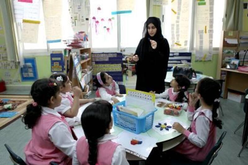 19-March-2012, Al Afaq School, Abu Dhabi

Kaltham Al Malood, 22 Years Old,  Student in Emirates College for Advanced Education

Emirati students being trained to be teachers by the Emirates College for Advanced Education in Abu Dhabi. They are the only ones that are being trained to Abu Dhabi Education Council standards. Fatima Al Marzooqi/ The National
