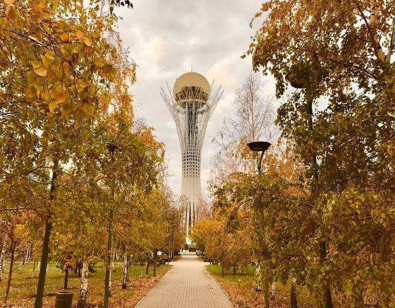 The Bayterek monument in Nur Sultan, Kazakhstan. Courtesy Unsplash