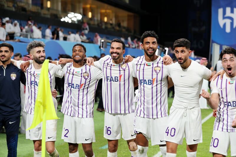 Al Ain players after reaching the final.