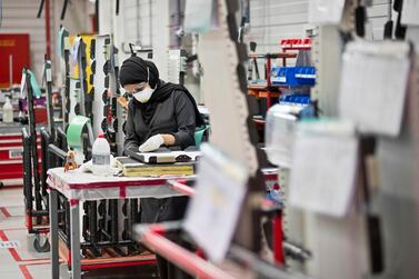 A worker at one of Strata's manufacturing facilities at the Nibras Al Ain Aerospace Park. Courtesy Strata Manufacturing