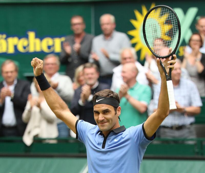 Roger Federer's ninth title in Halle underlines his credentials for an eighth Wimbledon title. Friso Gentsch / AP