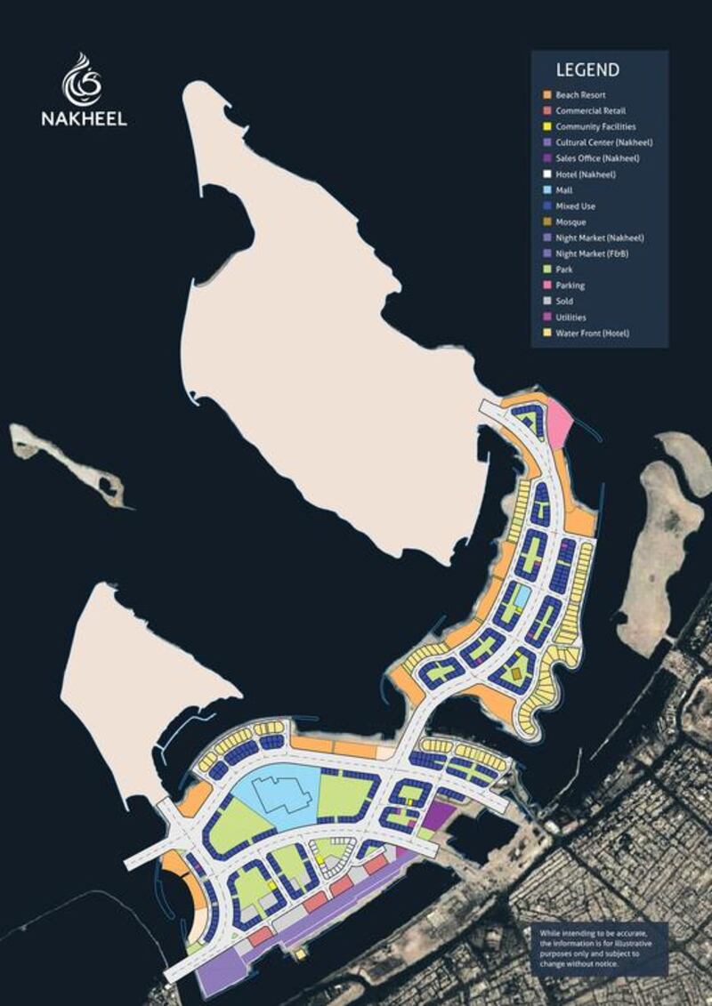 The Deira Islands project would have formed part of the original Palm Deira close to the Deira shoreline. Courtesy Nakheel