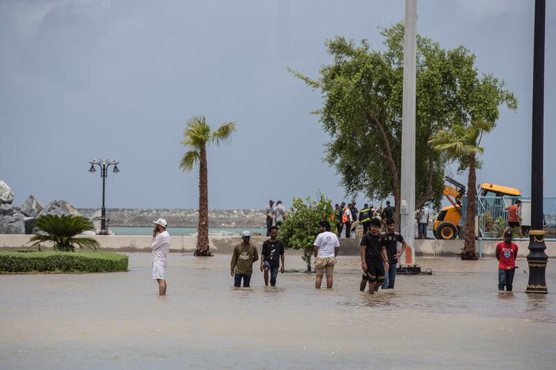 Flooding in Fujairah city. Antonie Robertson/The National
