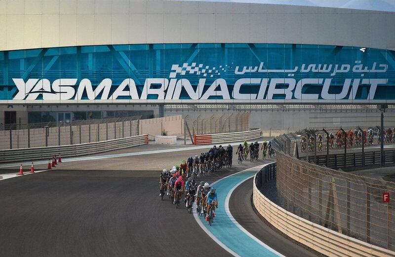 Cyclists compete during the fourth stage of the Abu Dhabi Tour. Tom Dulat / Getty Images