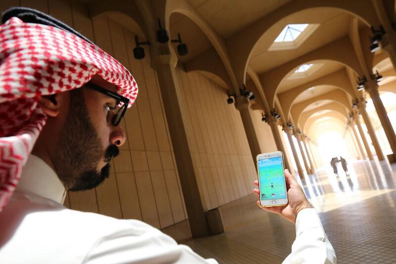 A Saudi man plays Pokemon Go in Riyadh on July 17, 2016. AFP

