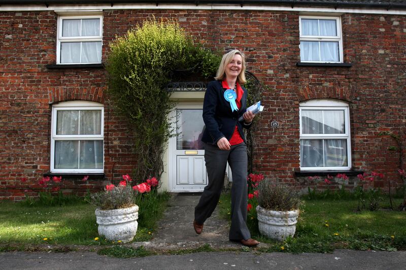 Liz Truss canvassing in her constituency in Norfolk in 2010. Getty Images