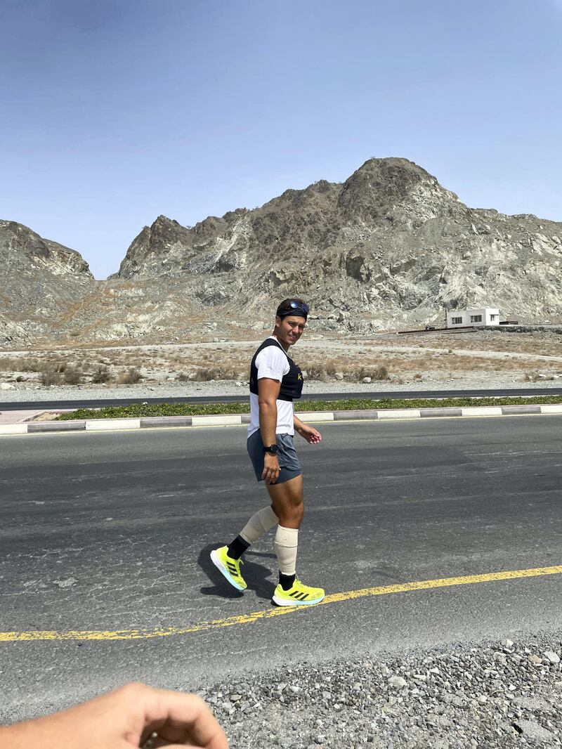 Burgess's body began giving way by day three, owing to a combination of uneven roads, poor sleep and the mental strain at the enormity of his task, but watching the sun rise over the Empty Quarter was one of the highlights of his journey 