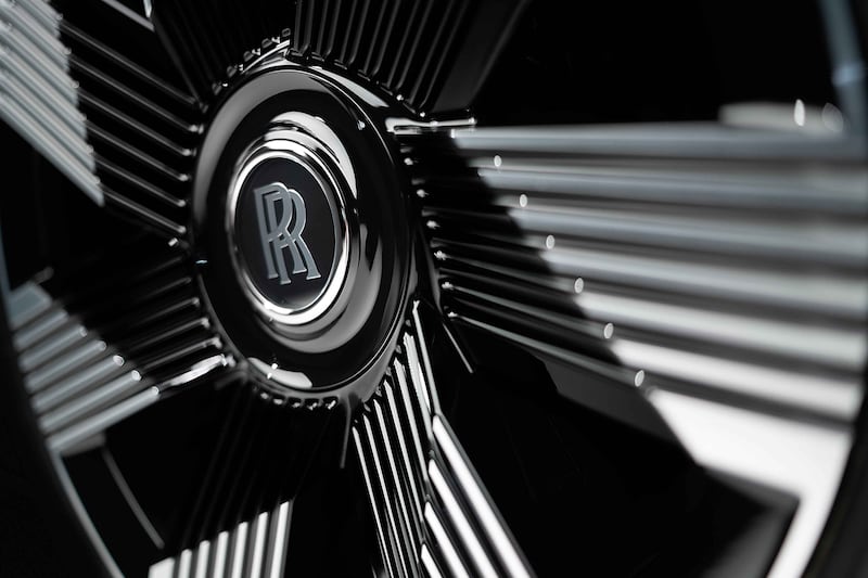 The Rolls-Royce symbol on the Spectre's wheels
