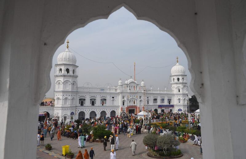 Sikh pilgrims gather to celebrate the 550th birth anniversary of Guru Nanak Dev, at Nankana Sahib, a Pakistani city about 80 kilometres from the eastern city of Lahore. AFP