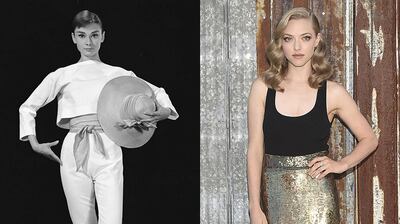 Audrey Hepburn and Amanda Seyfried. Bud Fraker / John Kobal Foundation / Getty Images; Michael Loccisano / Getty Images