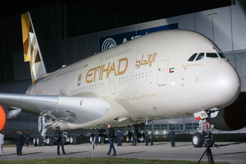 An Airbus A380 will be operated by Etihad on its summer season Paris service. Markus Scholz /  EPA