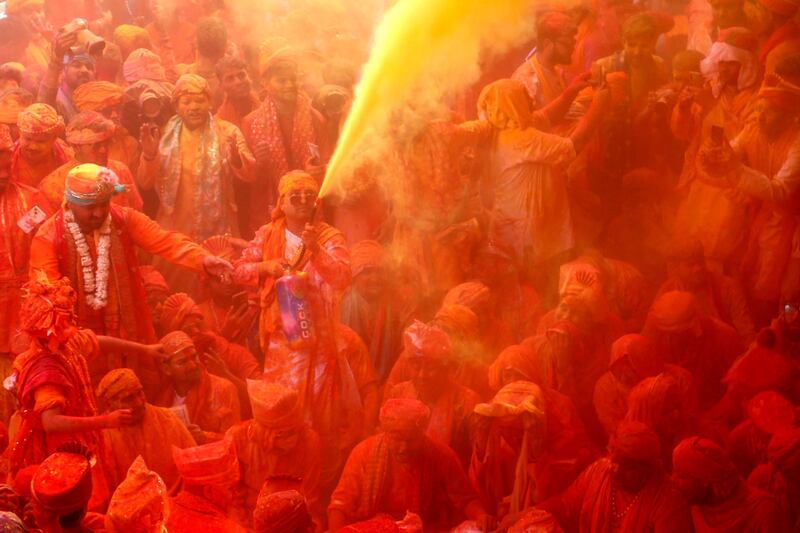 A colourful celebration of the Hindu spring festival of Holi in Uttar Pradesh, India. AFP