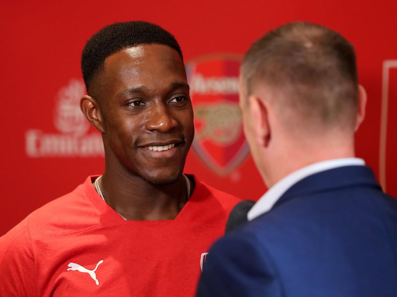 Dubai, United Arab Emirates - February 13, 2019: Arsenal player Danny Welbeck during a media day at Arsenal Soccer Schools Dubai. Wednesday the 13th of February 2019 at The Sevens, Dubai. Chris Whiteoak / The National