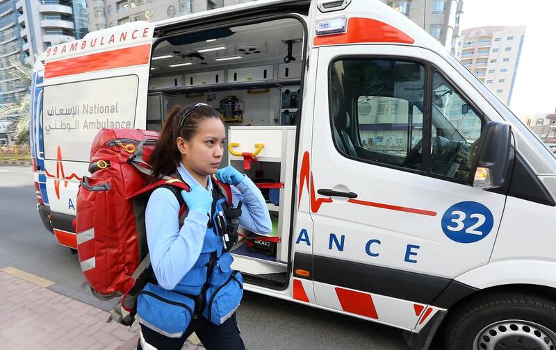 Ms Book is armed with her trusty red duffel-bag. Each paramedic has one and they are filled with the tools needed when responding to a victim; rolls of gauze, a kit to check a patient’s vital and medicine, to name but a few.