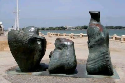 Sculptures by Henry Moore on Jeddah's corniche.