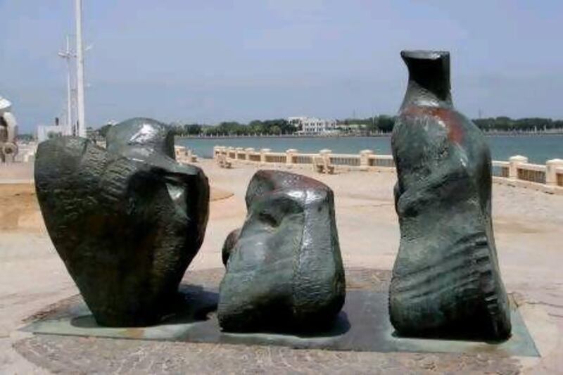 Sculpture by Henry Moore on Jeddah's corniche.