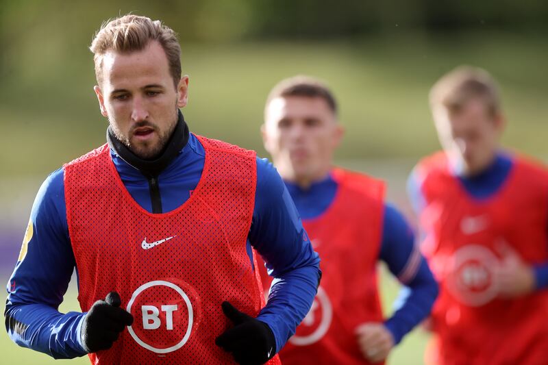 England's Harry Kane during training. Reuters