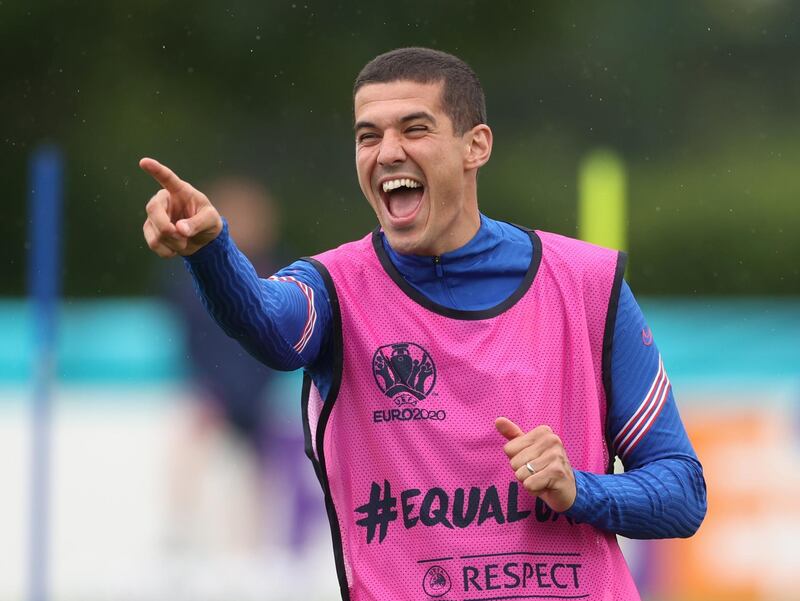 England's Conor Coady during training on the eve of their Euro 2020 match against the Czech Republic. Reuters