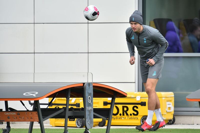 Tottenham Hotspur's English defender Eric Dier attends a team training session at Tottenham Hotspur's Enfield Training Centre, in north London. AFP