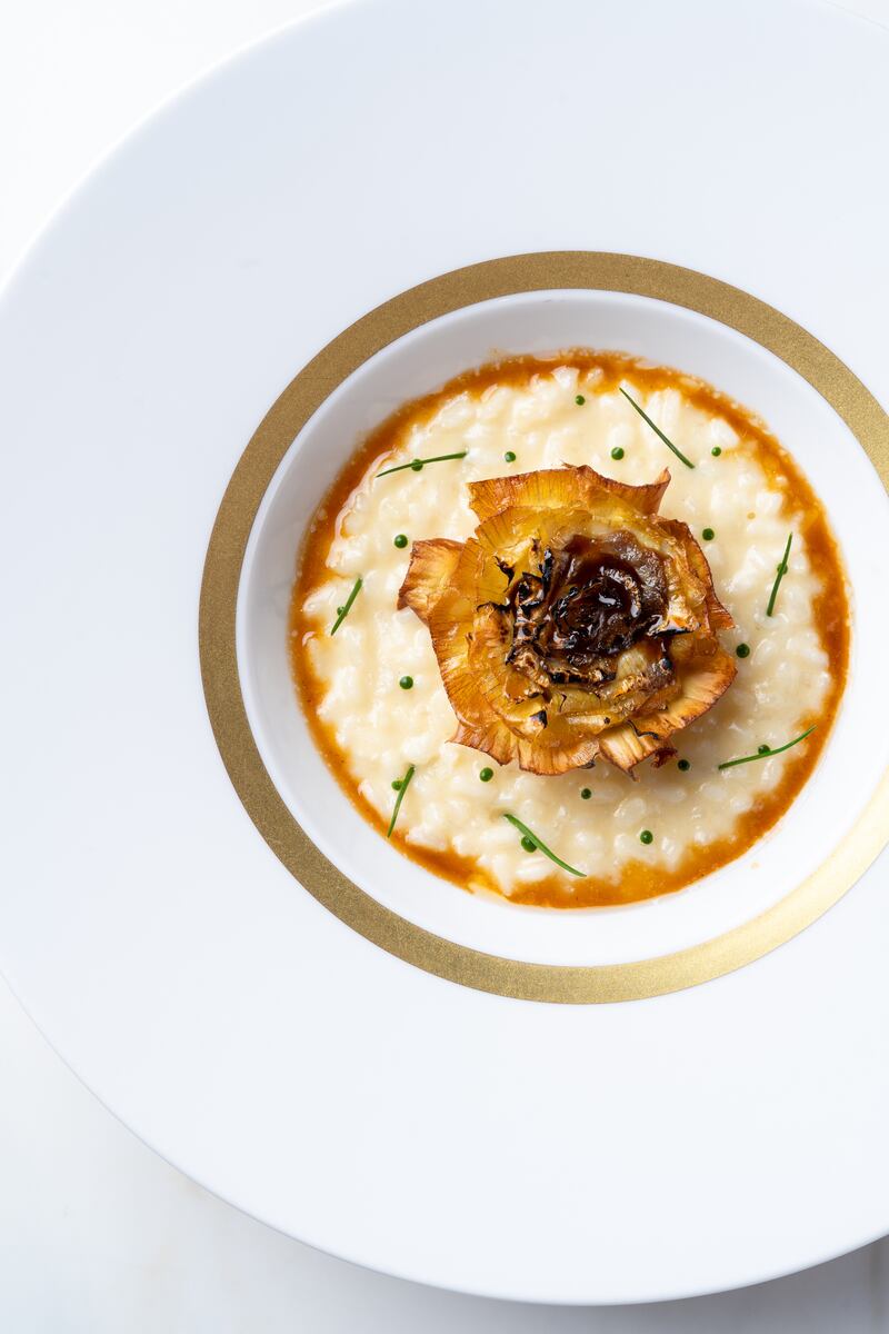 Crispy artichoke with risotto is one of the appetisers on the iftar menu at L’Atelier de Joel Robuchon in DIFC this Ramadan. All photos: L’Atelier de Joel Robuchon