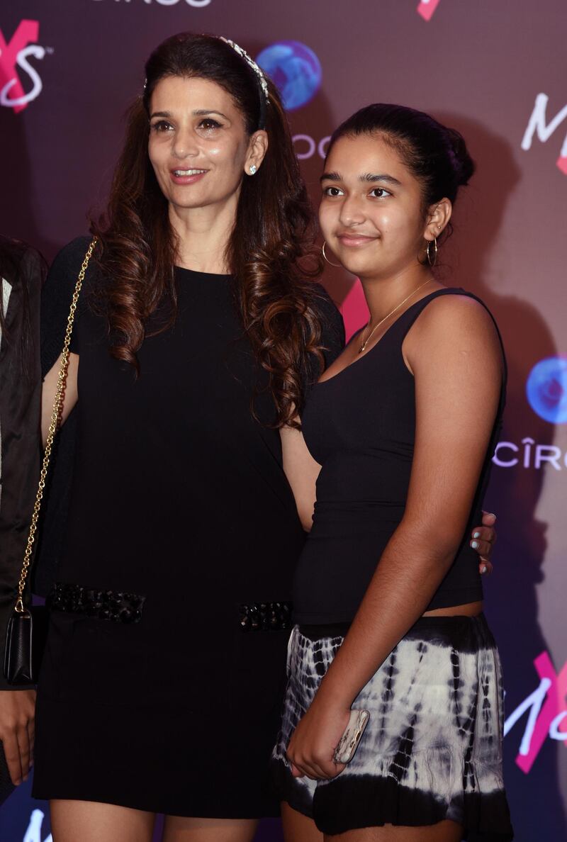 Spotted: Rhea Pillai with her daughter Aiyana Paes. AFP