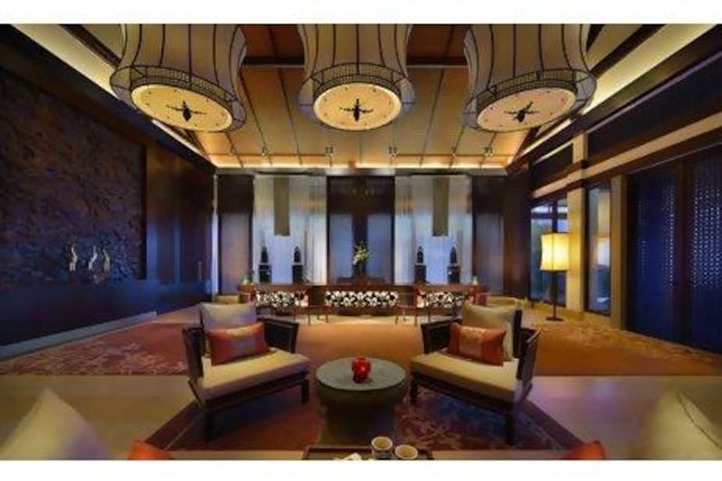 The Banyan Tree Lang Co's luxurious lobby. Courtesy of Banyan Tree Lang Co