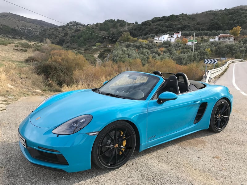 The manual 718 Boxster GTS has 10hp less than the auto, but compensates with responsiveness. Adam Workman / The National