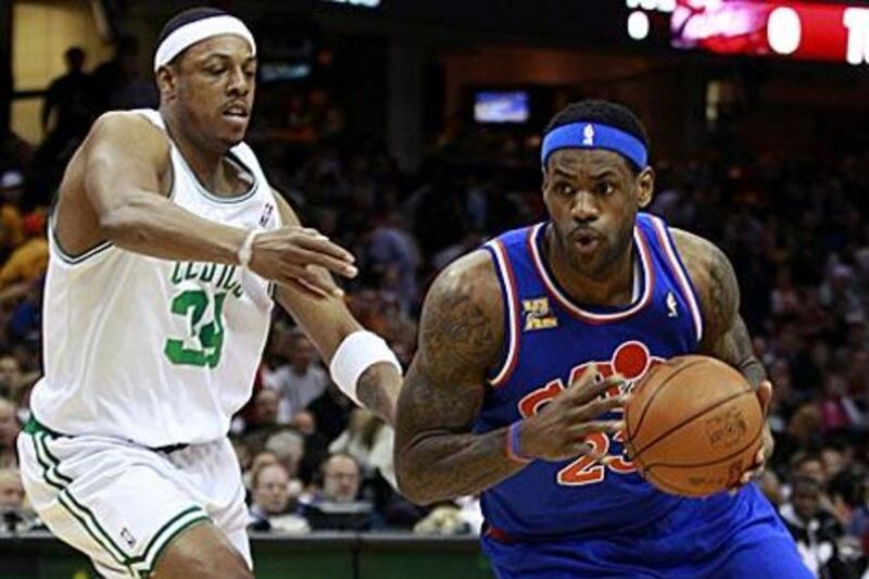 LeBron James, of Cleveland, right, and Boston's Paul Pierce will resume hostilities.