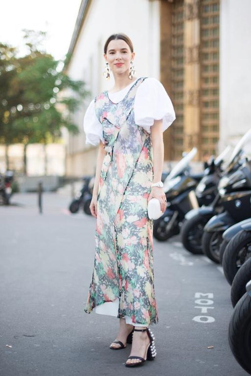 If you find yourself simply intimidated by bold, floral prints, use layers to pare back the look. Vanni Bassetti / Getty Images
