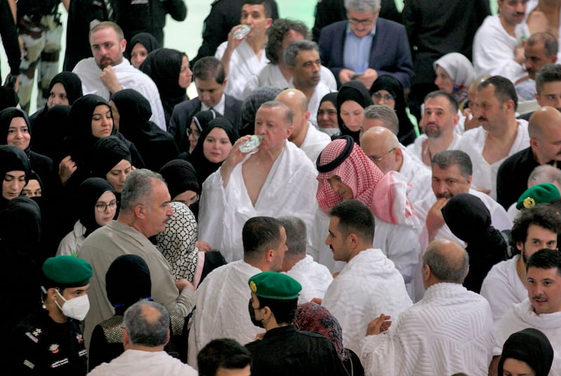 Mr Erdogan performs the Umrah pilgrimage. 