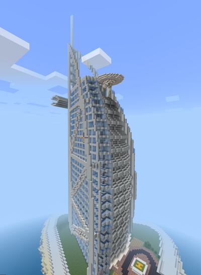 Burj Al Arab on Minecraft. Photo: Microsoft 