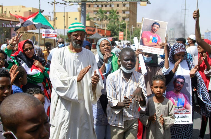 File photo: Sudanese protesters take part in a demonstration in Khartoum. AFP