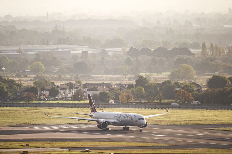 A Virgin Atlantic plane. UK Prime Minister Boris Johnson has come under fire for flying to Glasgow when alternatives with a lower carbon footprint were available. PA