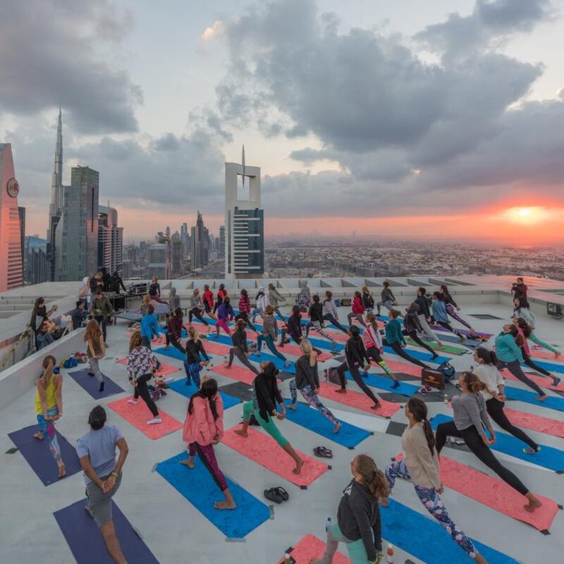 Rooftop yoga with Four Points by Sheraton. Courtesy of Four Points 