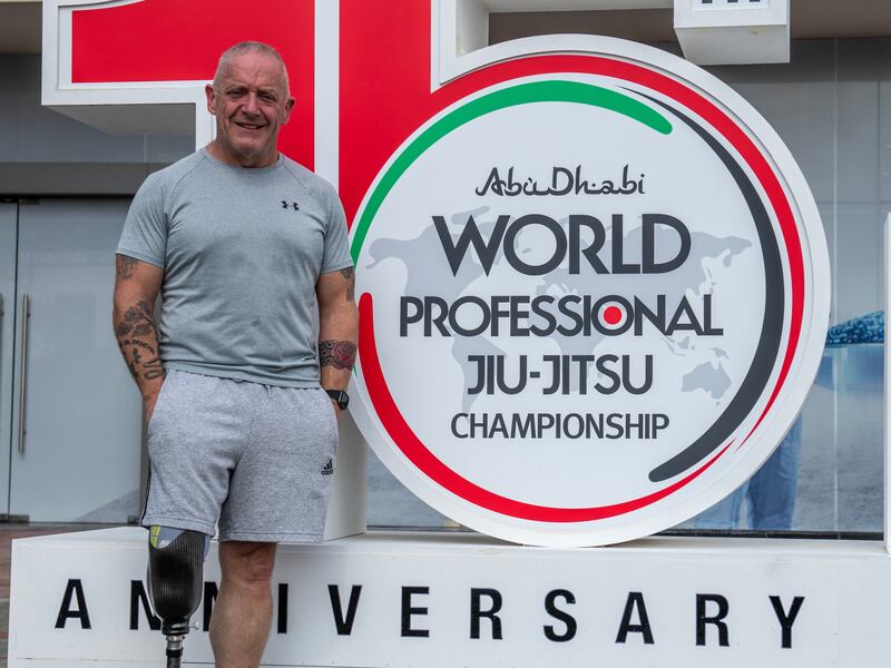 Sean O'Leary made his debut in the ongoing 15th Abu Dhabi World Professional Jiu-Jitsu Championship in the para category last Thursday, in which he lost to the experienced Brazilian Mario Edson. Vidhyaa Chandramohan for The National
